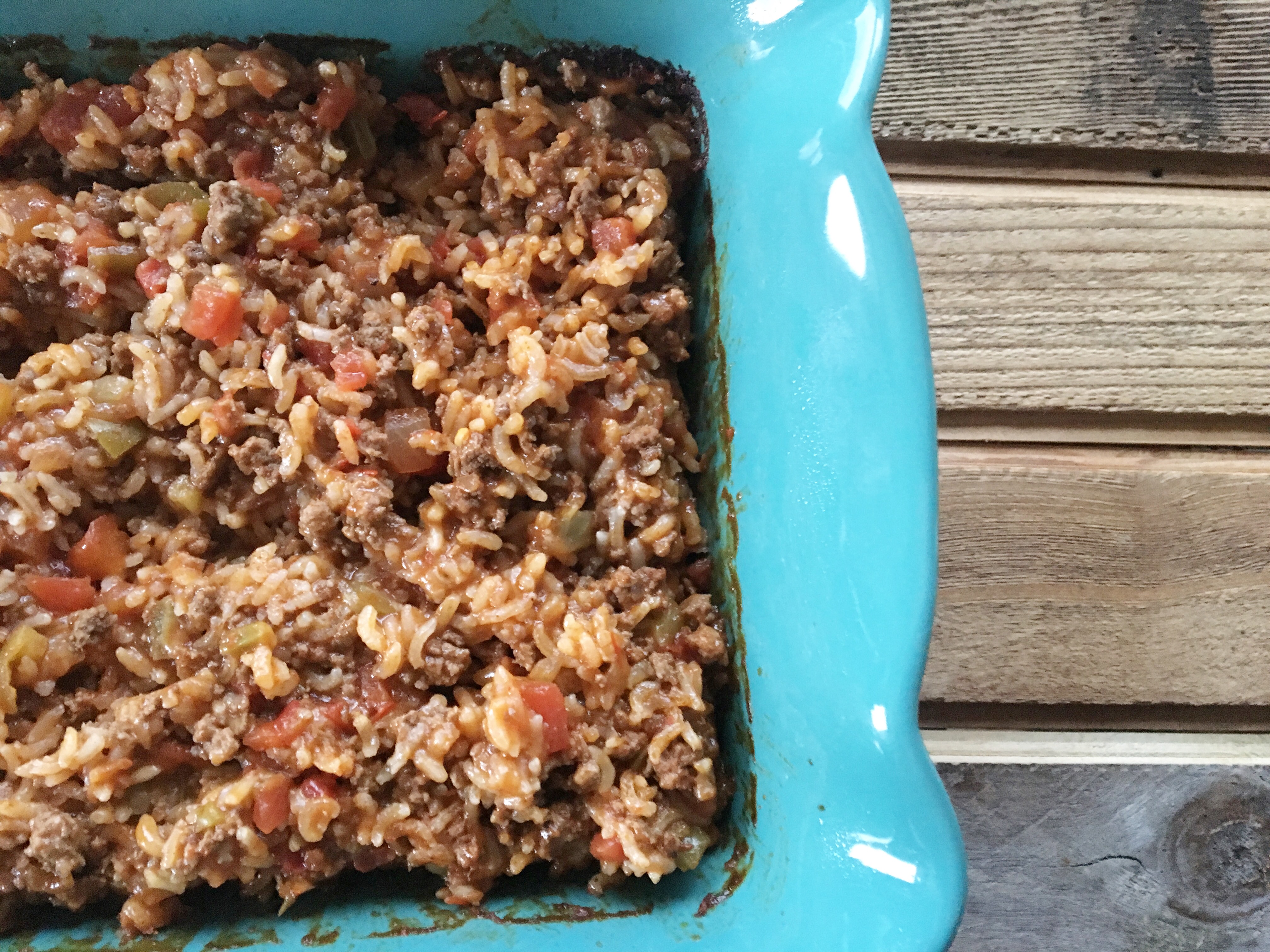 Beef & Rice Taco Casserole