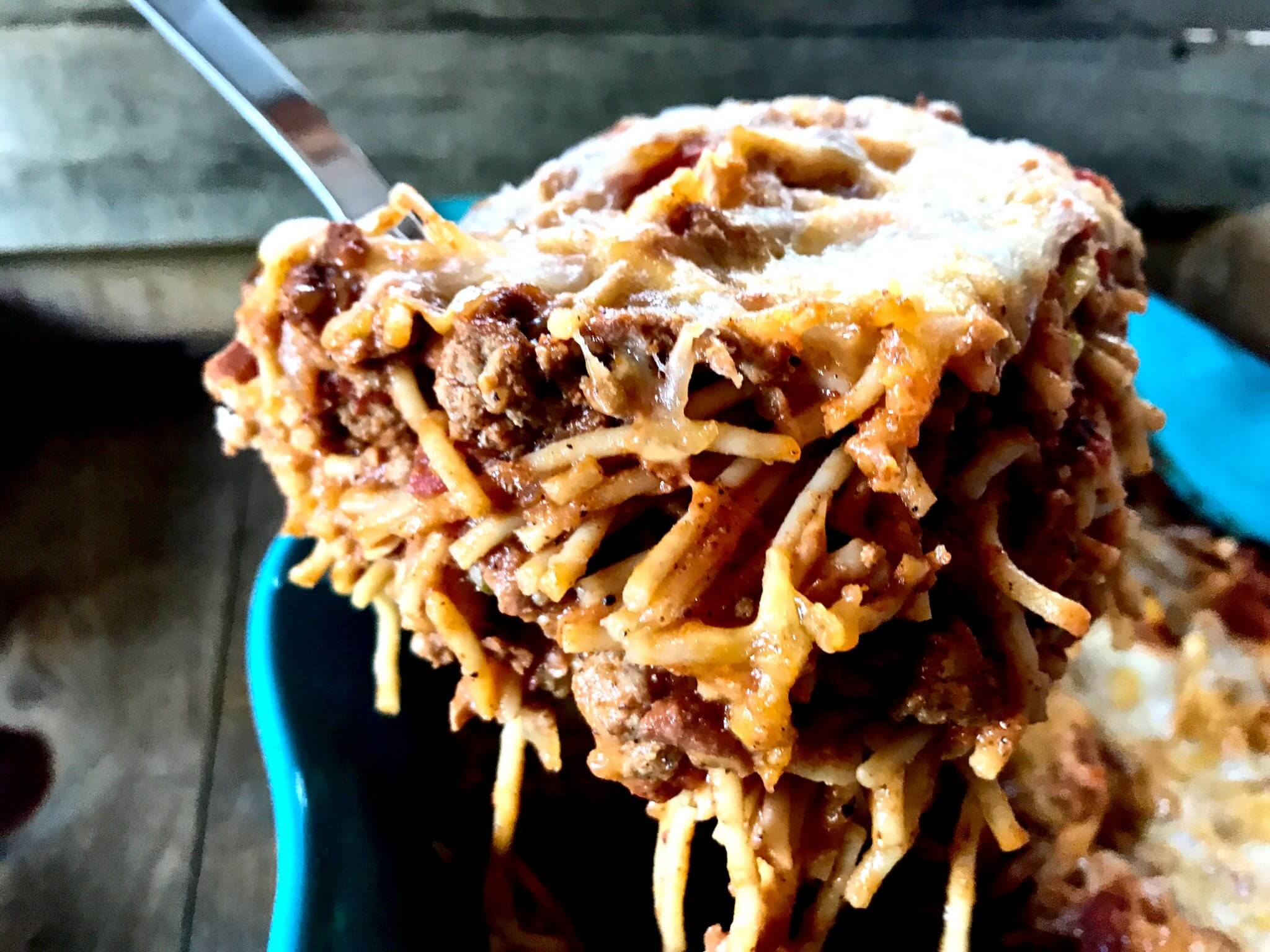 Chili Cheese Spaghetti Bake The Skinnyish Dish