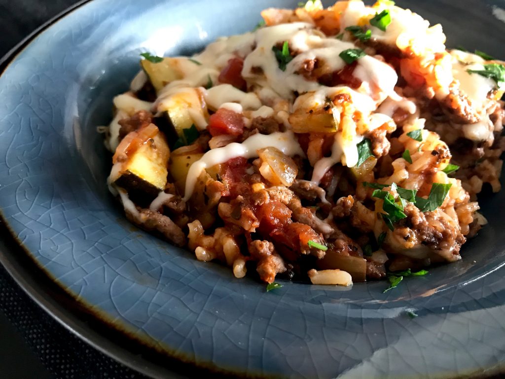 Cheesy Italian Rice Skillet - The Skinnyish Dish