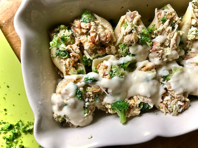 Chicken & Broccoli Alfredo Stuffed Shells - Life In The Lofthouse