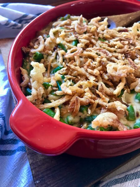 Creamy Green Bean Casserole with Bacon - The Skinnyish Dish