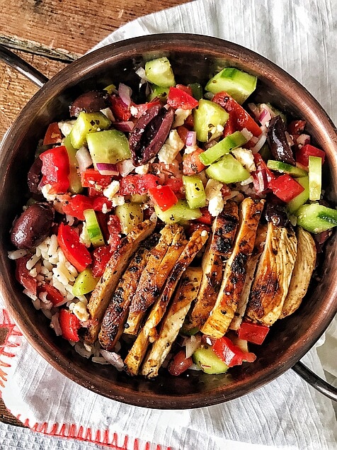 Greek Chicken Salad Meal Prep Bowls