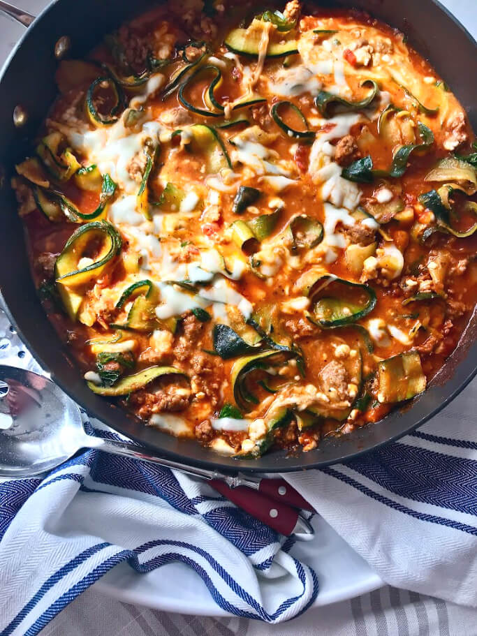 Skillet Zucchini Lasagna - The Skinnyish Dish