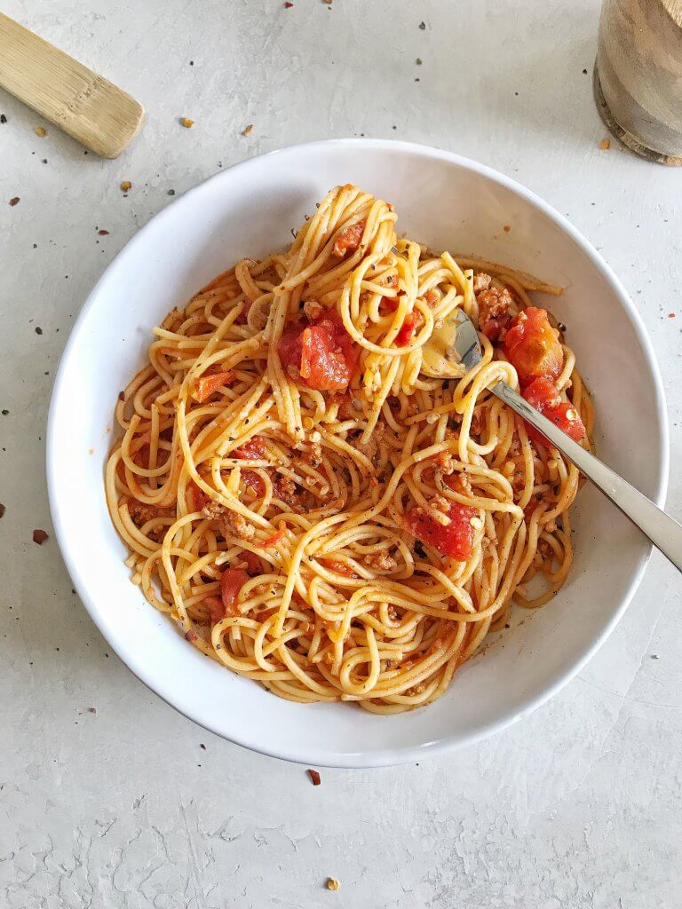 Instant Pot Spaghetti - The Skinnyish Dish