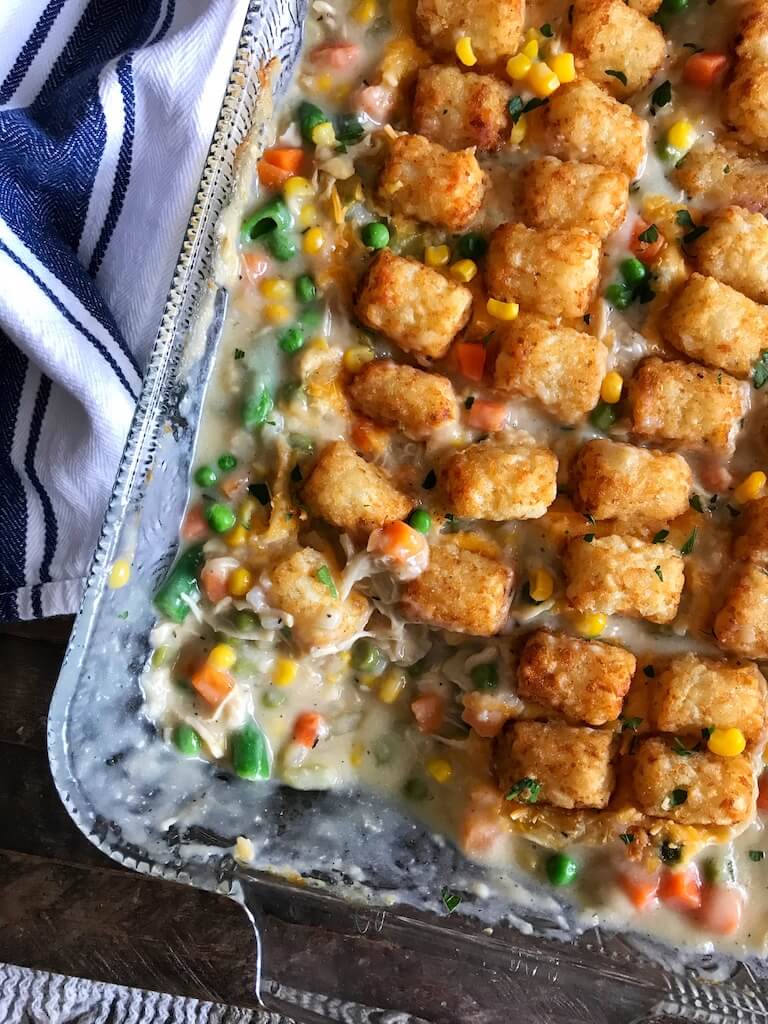 Tater Tot Topped Chicken Pot  Pie