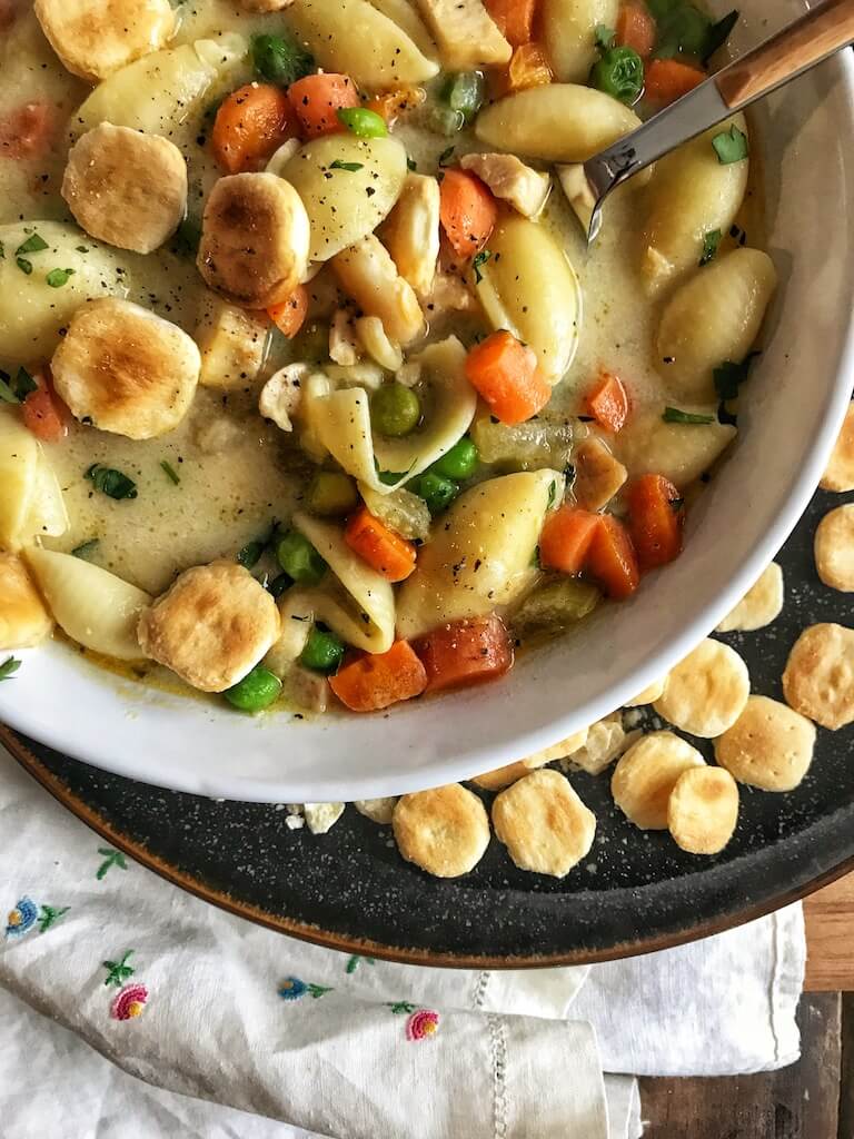 Creamy Chicken Noodle Soup - Sugar Spun Run