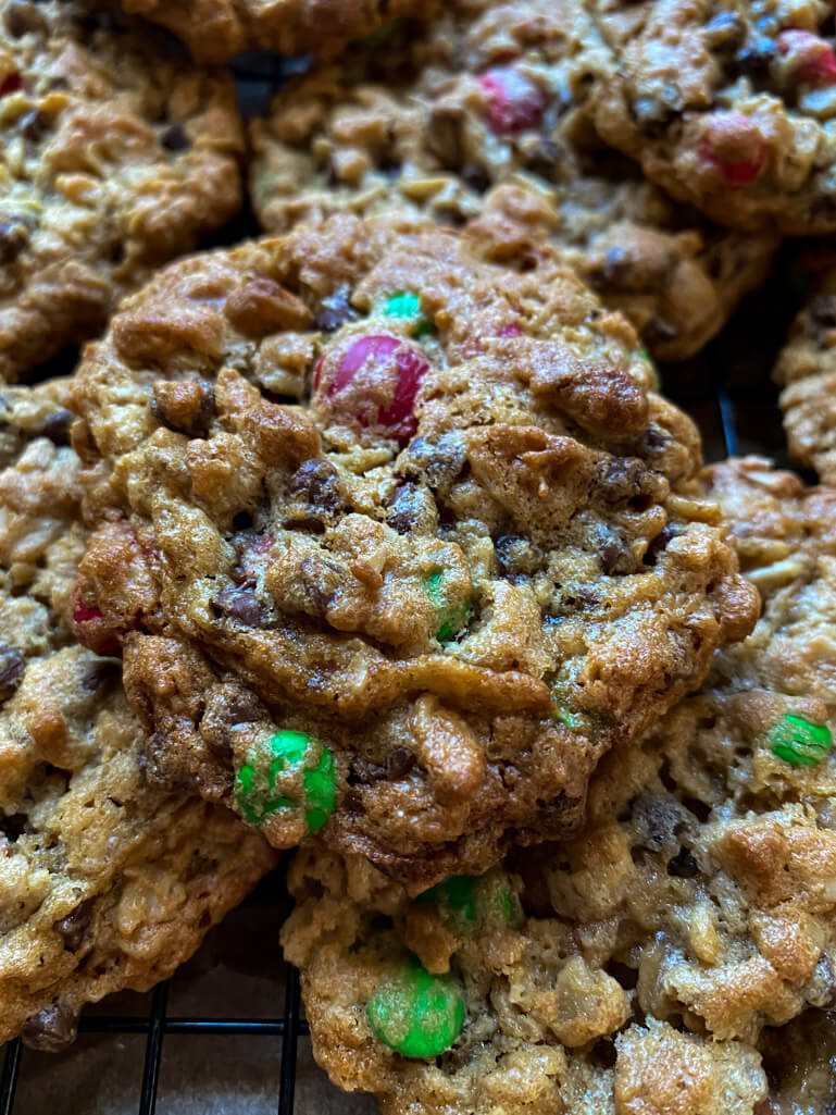 Santa's Favorite Peanut Butter M&M Cookies - Baker by Nature