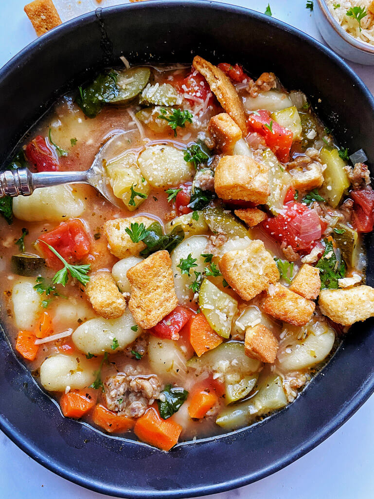 Sausage and Gnocchi Soup - The Skinnyish Dish