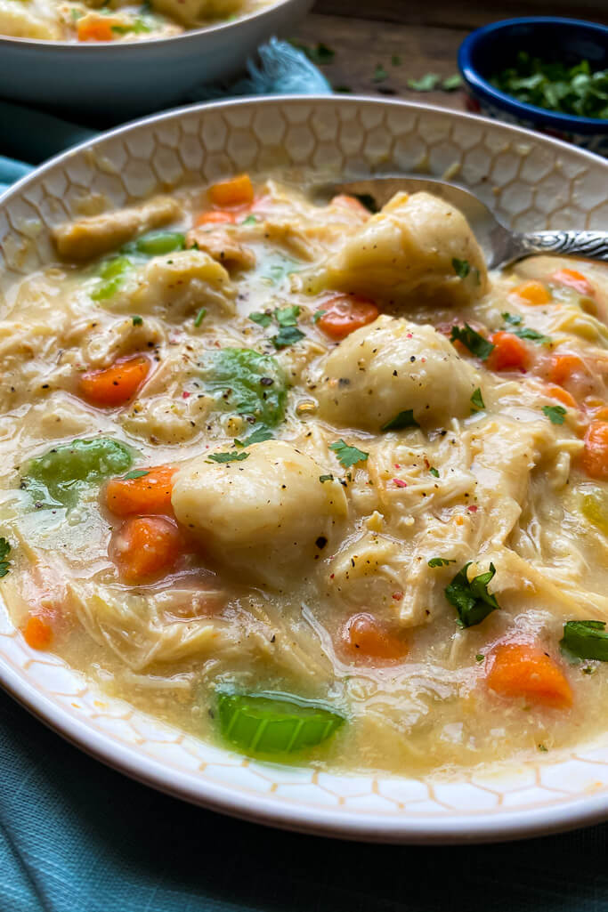 One Pot Chicken and Dumplings - Pound Dropper