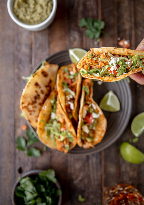 Instant Pot Buffalo Chicken Tacos - The Skinnyish Dish