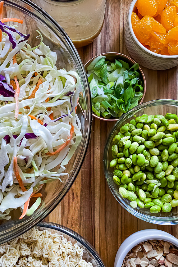 ingredients for ramen noodle salad