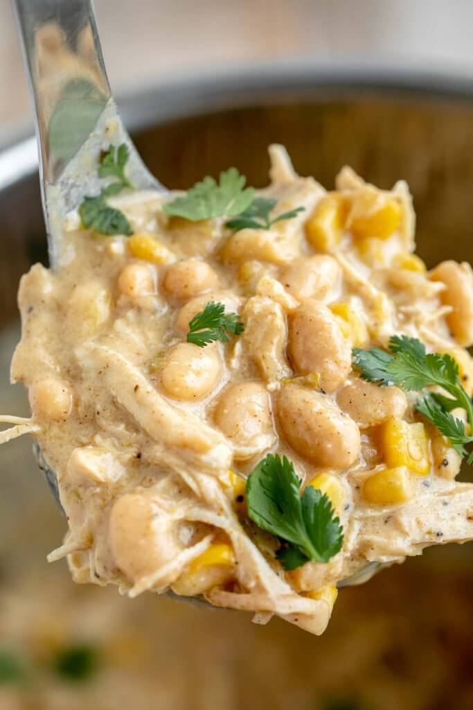 Healthy Crockpot White Chicken Chili (High-Protein!)