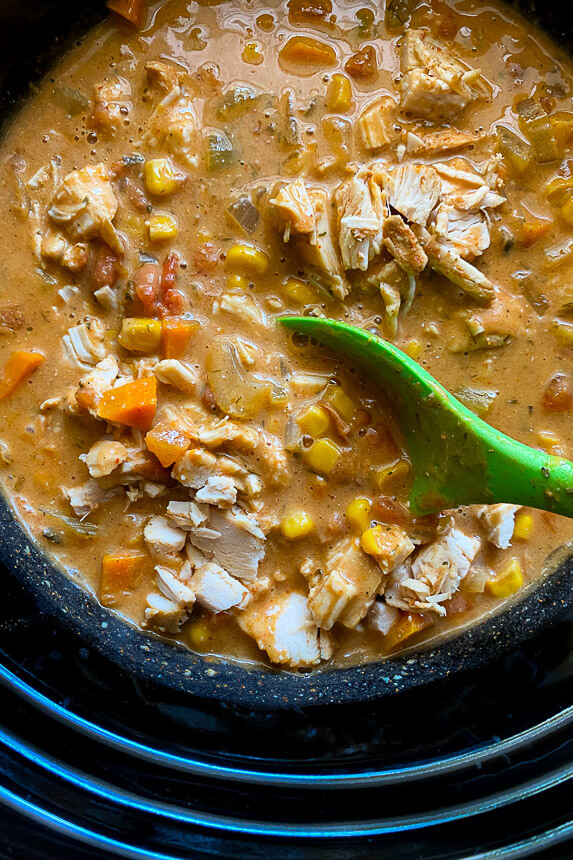 Crockpot Creamy White Chicken Chili - The Skinnyish Dish