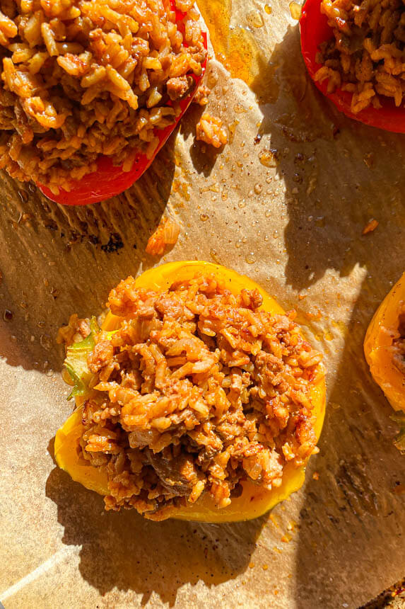 bell pepper stuffed with taco meat
