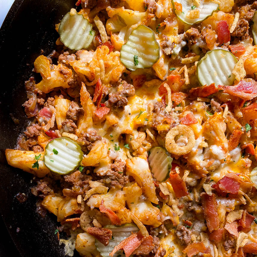 Bacon Cheeseburger Bowls - The Skinnyish Dish