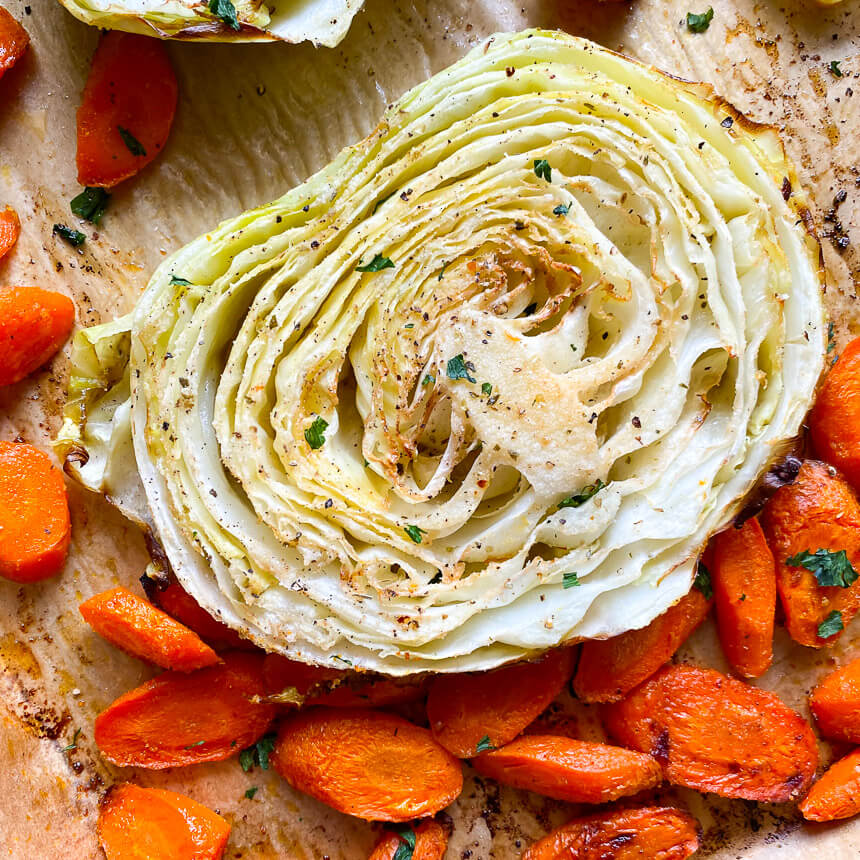 Roasted Cabbage and Carrots