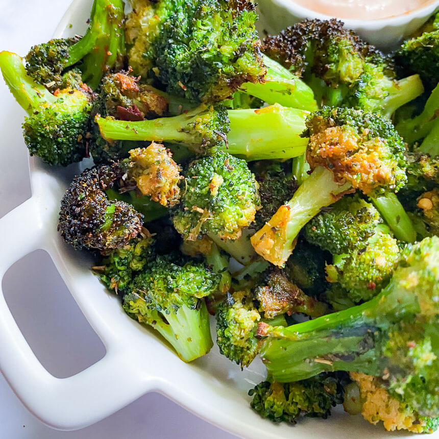 Super Easy Air Fryer Frozen Broccoli