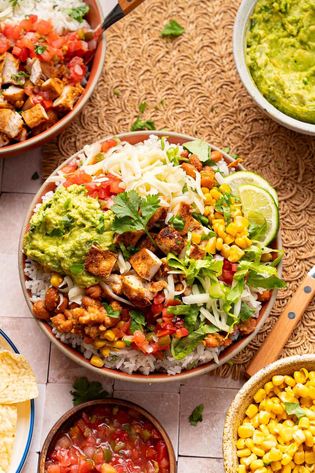 Chipotle chicken bowls