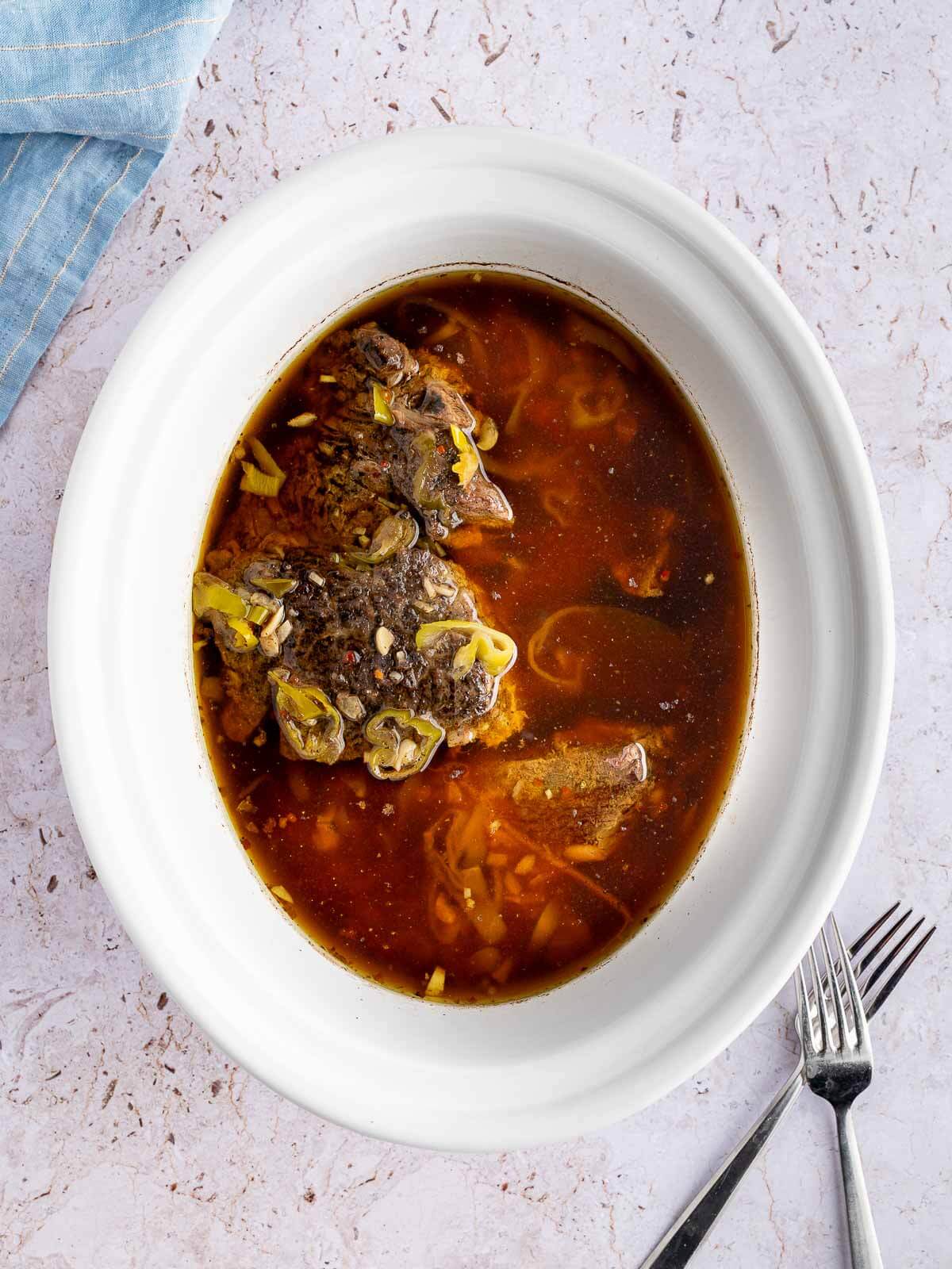 beef in crockpot.