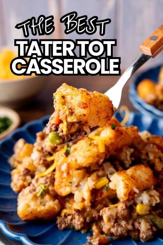 spoonful of tater tot casserole.