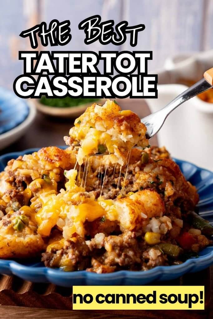 spoonful of tater tot casserole.
